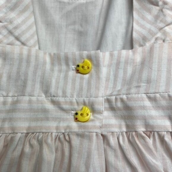 Maggie & Zoe New Pink Pinstriped Pom Pom Chick Dress Size 24 Months - Picture 4 of 6